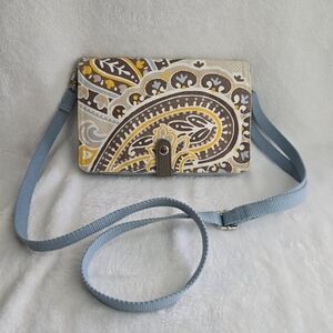 Thirty-one Parisian Garden Paisley Double Up Crossbody Bag